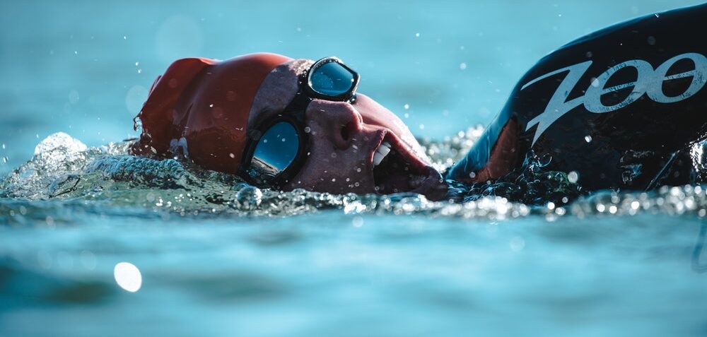 Triathlon length - woman swimming